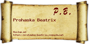 Prohaska Beatrix névjegykártya